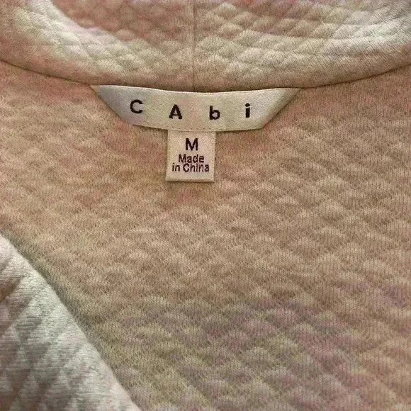 CAbi oatmeal medium zippered moto style jacket slash pockets shawl collar - Picture 6 of 8